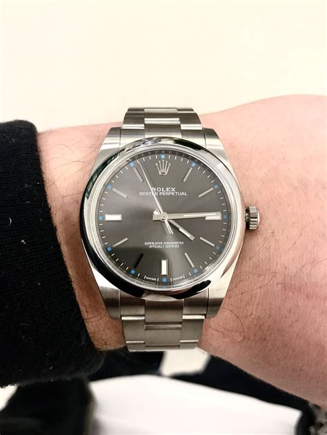 rolex oyster perpetual rhodium 39